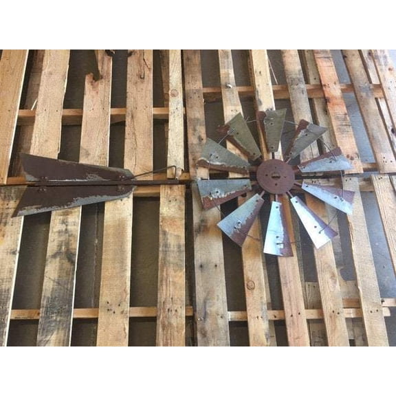 30 Inch Rustic Full Windmill Head WITH Small Rustic Tail