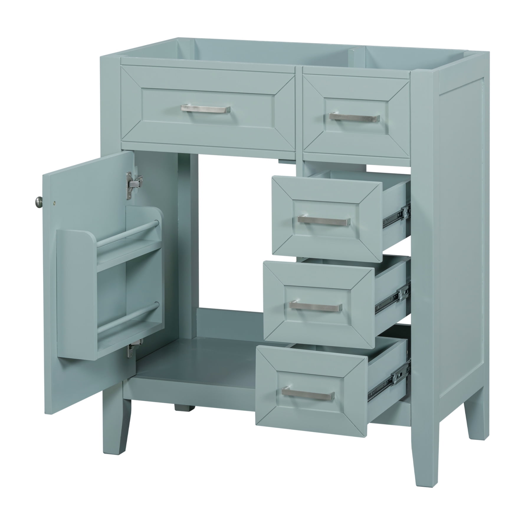 30-Inch Sinkless Bathroom Vanity Cabinet with Drawers, Solid Wood Frame ...