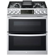30 Inch Slide-In Gas Smart Range with 5 Sealed Burners, Double Oven, 6.9 Cu.