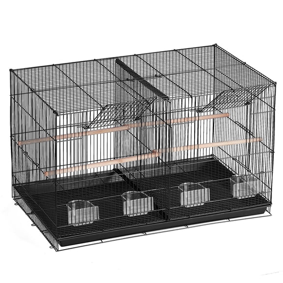 30 Inch Stackable Divided Flight Bird Cage for Parrots Canaries Cockatiels Lovebirds Finches Budgies Conures Macaws with Handle and Perches Pet Travel Birdcage