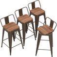 30 Inch Swivel Stools Set of 4 Counter Height Stools Industrial Metal