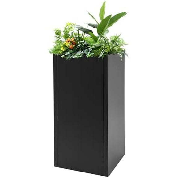 30 Inch Tall Planter Outdoor Indoor Tall Planter Planters for Outdoor Plants Rectangular Plant Pots Containers for Porch Patio and Deck Built-in Drainage Black$$Garden & Patio