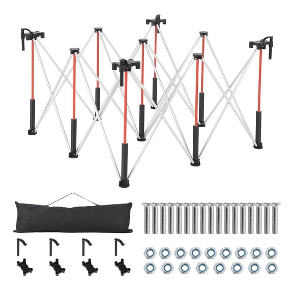 30 Inch Tall Portable Folding Workbench 44 Ft, HeavyDuty Carbon Steel Expandable Work Stand 3500 LBS Capacity, Instant Setup with Carry Bag Quick Clamps AntiSlip Pads
