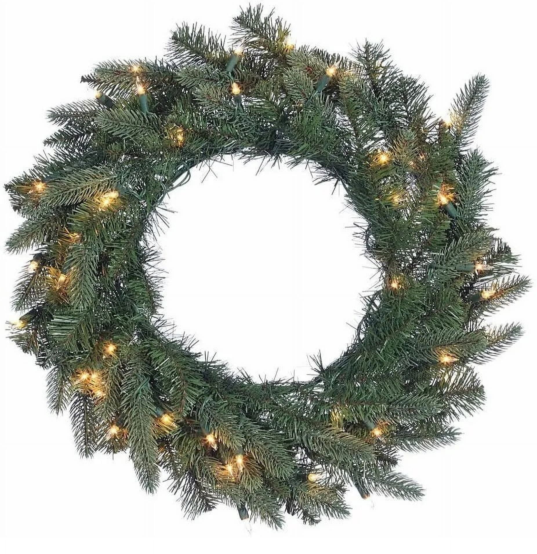 30 Inch Trimming Traditions Blend Christmas Wreath Prelit with 50 Clear