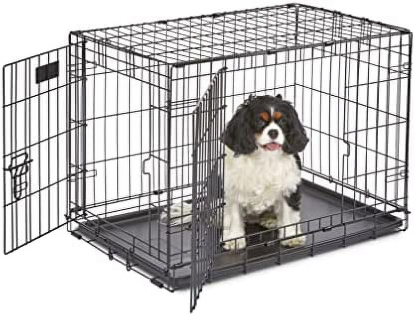 Easy Assemble Dog Crate For Medium Breeds Reference: 30 Inch Two Door Icrate Folding Dog Crate With Divider