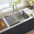 thumbnail image 1 of 30 Inch Undermount Kitchen Sink 304 Stainless Steel 16 Gauge Single Bowl Handmade Rectangular Sinks Accessories Included 30" x 18" x 10", 1 of 15