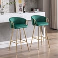 thumbnail image 1 of 30 Inch Velvet Dining Chairs, Modern Dining Chair with Golden Metal Legs, Simple Bar Stool Upholstered Dining Chairs, Accent Desk Chair Dining Room, Kitchen, Vanity, Living Room(Green,Set of 2), 1 of 10