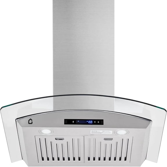 30 Inch Wall Mount Range Hood Stainless Steel 450 CFM Ducted/Ductless Convertible Range Hood 3-Speed Touch and Gesture Controls LED Lights Quiet Exhaust Fan