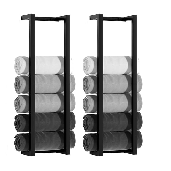30 Inch Wall Mounted Rolled Towel Rack, 2 Pack, 304 Stainless Steel, Matte Black
