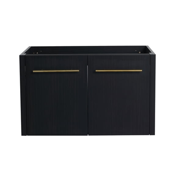 30 Inch Wall-mounted Bathroom Vanity (Only the Cabinet Body, No Top Sink), Black Chestnut