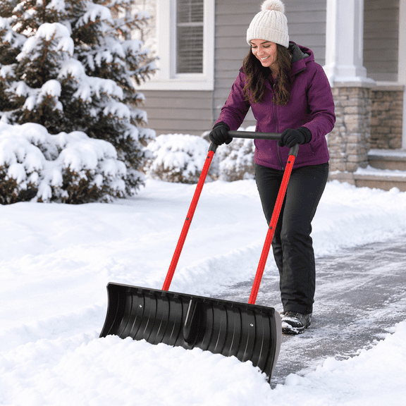 30 Inch Wide Snow Shovel for Driveway Sidewalk Patio Deck Winter Snow Removal Tool