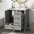 30'' Solid Wood Bathroom Vanity with Resin Sink, Modern Grey Storage ...