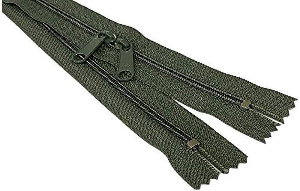 30" Inches Double Slide Zippers - YKK #4.5 Coil with Closed Bottom Two Head to Head Long Zipper Pulls. - Assorted Colors - Choose Quantity - Made in The United States (18)