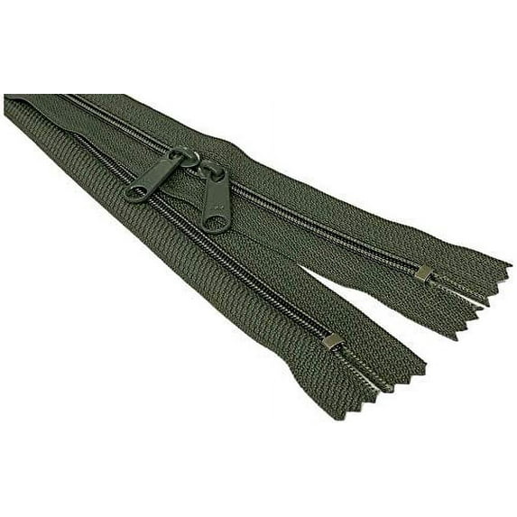 30" Inches Double Slide Zippers - YKK #4.5 Coil with Closed Bottom Two Head to Head Long Zipper Pulls. - Assorted Colors - Choose Quantity - Made in The United States (18)