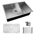 thumbnail image 1 of 30 Inches Kitchen Sink 304 Stainless Steel Sink Single Bowl Kitchen Sink 16 Gauge Stainless Steel Including Strainer, Bottom Grid, Roll-Up Drying Rack, 1 of 7