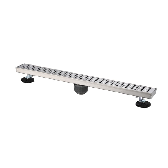 30 Inches Linear Shower Drain,Included Hair Strainer and Leveling Feet,Brushed Nickel Stainless Steel Bath Faucets Bathroom Accessories