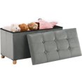 30 Inches Storage Ottoman Bench, Velvet Storage Bench, Folding Storage
