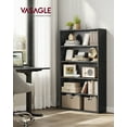 thumbnail image 1 of 30 Inches Wide 5-Tier Open Bookshelf, Adjustable Storage Shelves, Floor Standing Bookcase, Ebony Black, 1 of 9