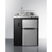 30 Inches Wide All-In-One Kitchenette, stainless steel/black