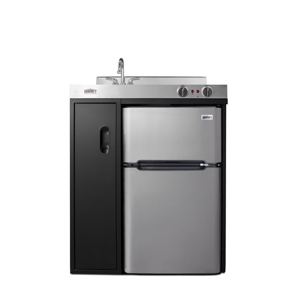 30 Inches Wide All-In-One Kitchenette, stainless steel/black