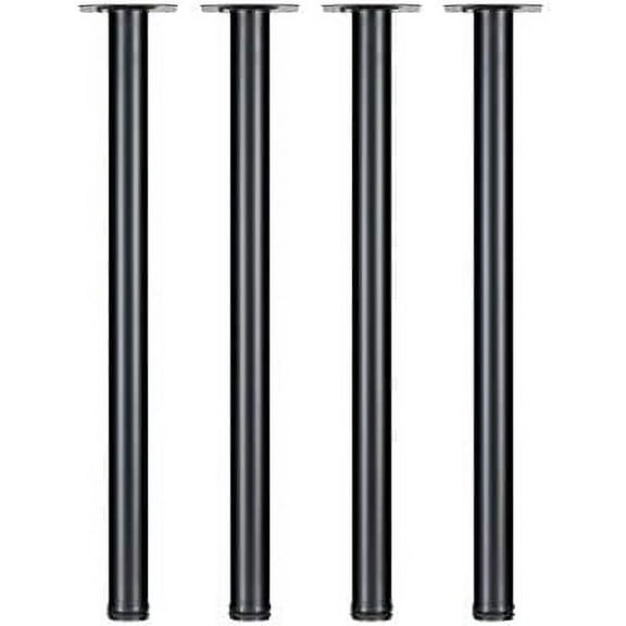 30 Incn Adjustable Round Furniture Leg,Metal Table Leg,DIY Coffee Table, Dining Table,Bar Support Feet,Set of 4(Black).