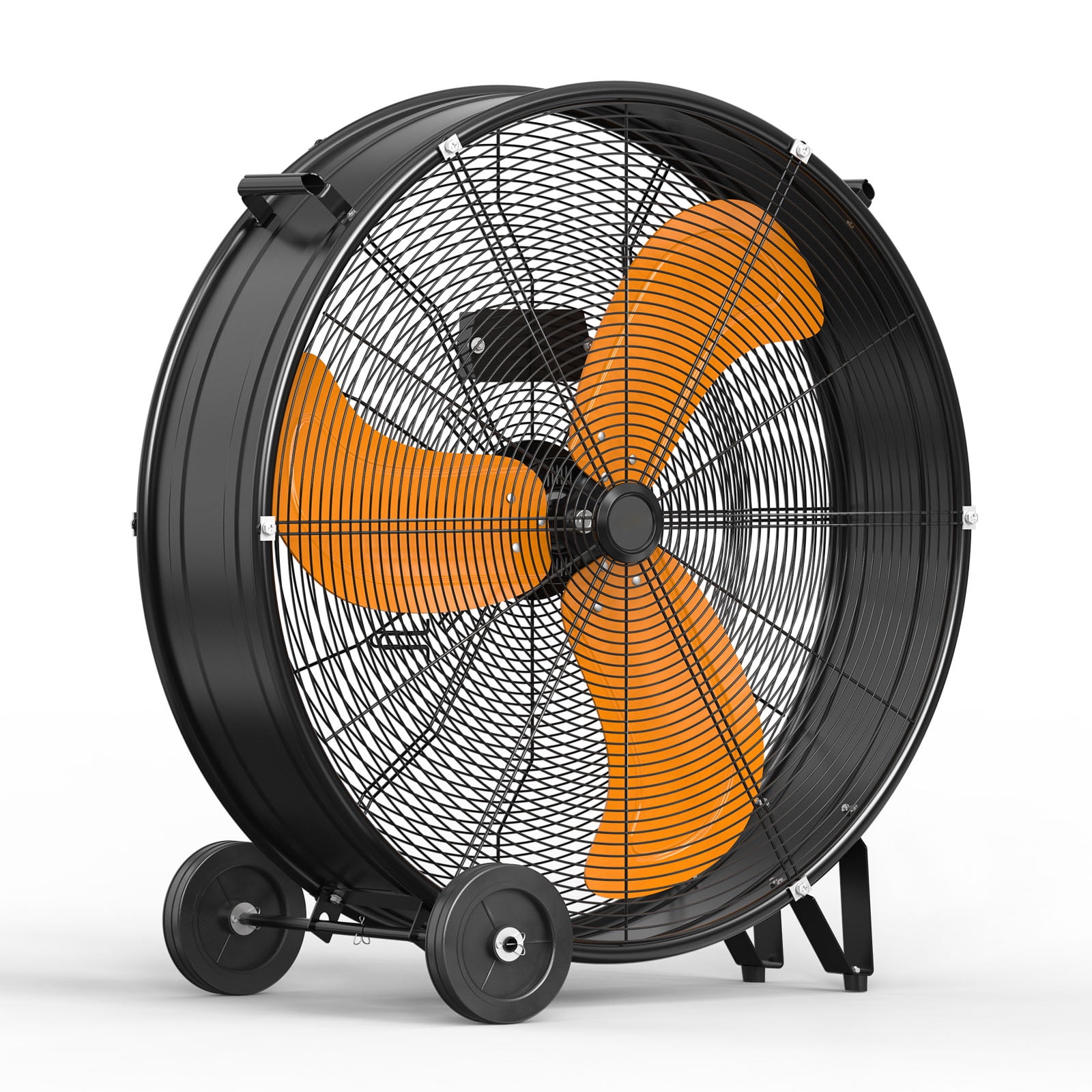 30" Industrial Drum Fans, 3-Speed Professional Outdoor Fan, With Metal Wheels, 14000 CFM, for Commercial, Factory and Garage, UL Listed