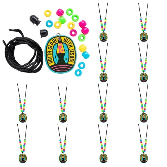 30" Jesus is the Light VBS Glow-in-the-Dark Necklace Craft Kit - Makes 12