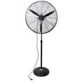 thumbnail image 1 of 30" Jet Black Adjustable Height 3-Speed Oscillating Industrial Pedestal Fan, 1 of 4
