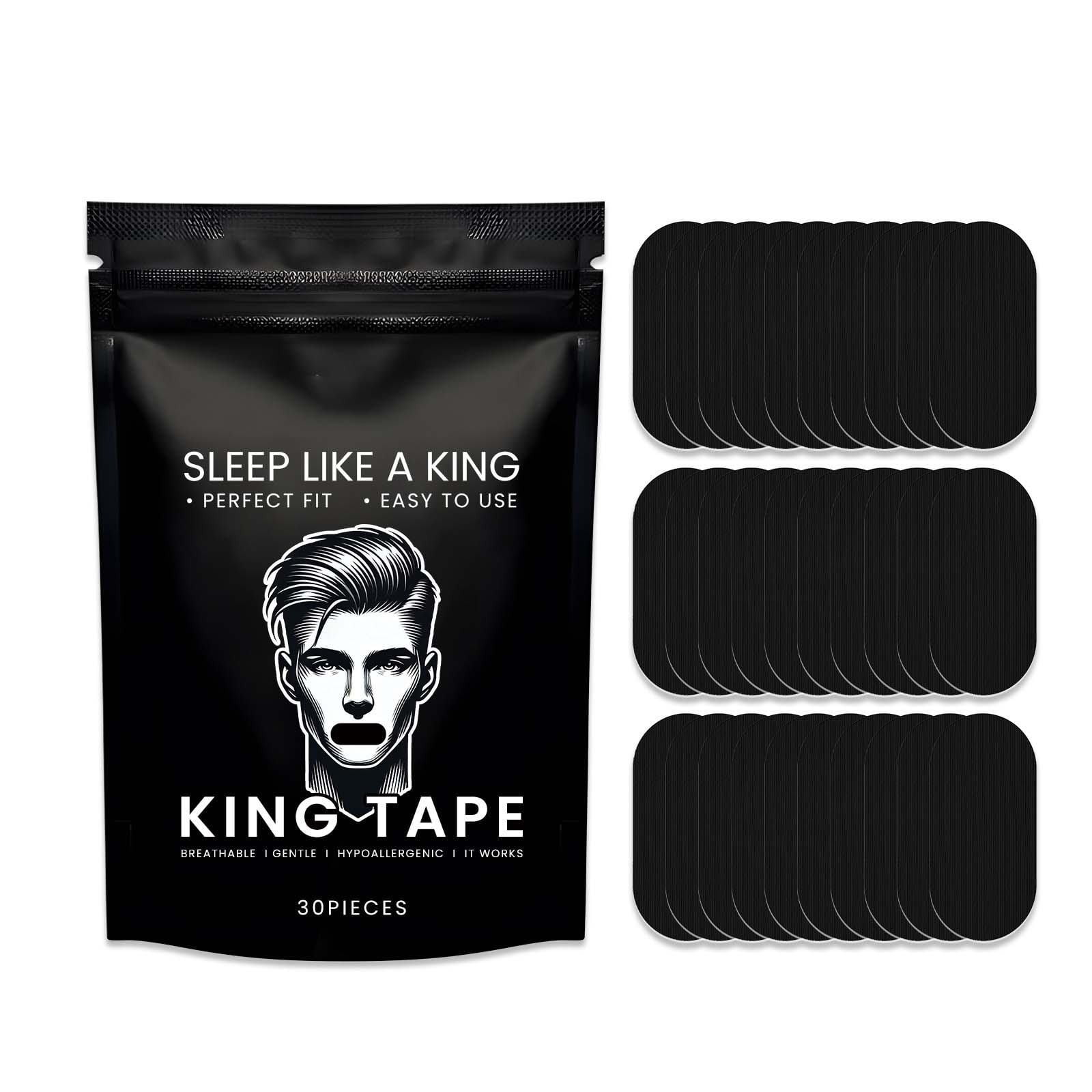 30 KING TAPE Sleep Tape(Optimized Rest&Recovery)New Sleep Strips Stop Snoring for Better Nasal Breathing Gentle Tape Strips Pain-Free Removal and Hypoallergic