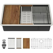 30 Kitchen Sink Undermount -IOROYO 30x19 Workstation Stainless Steel Undermount Sink 16 Gauge Single Bowl Undercounter Basin 9"Deep