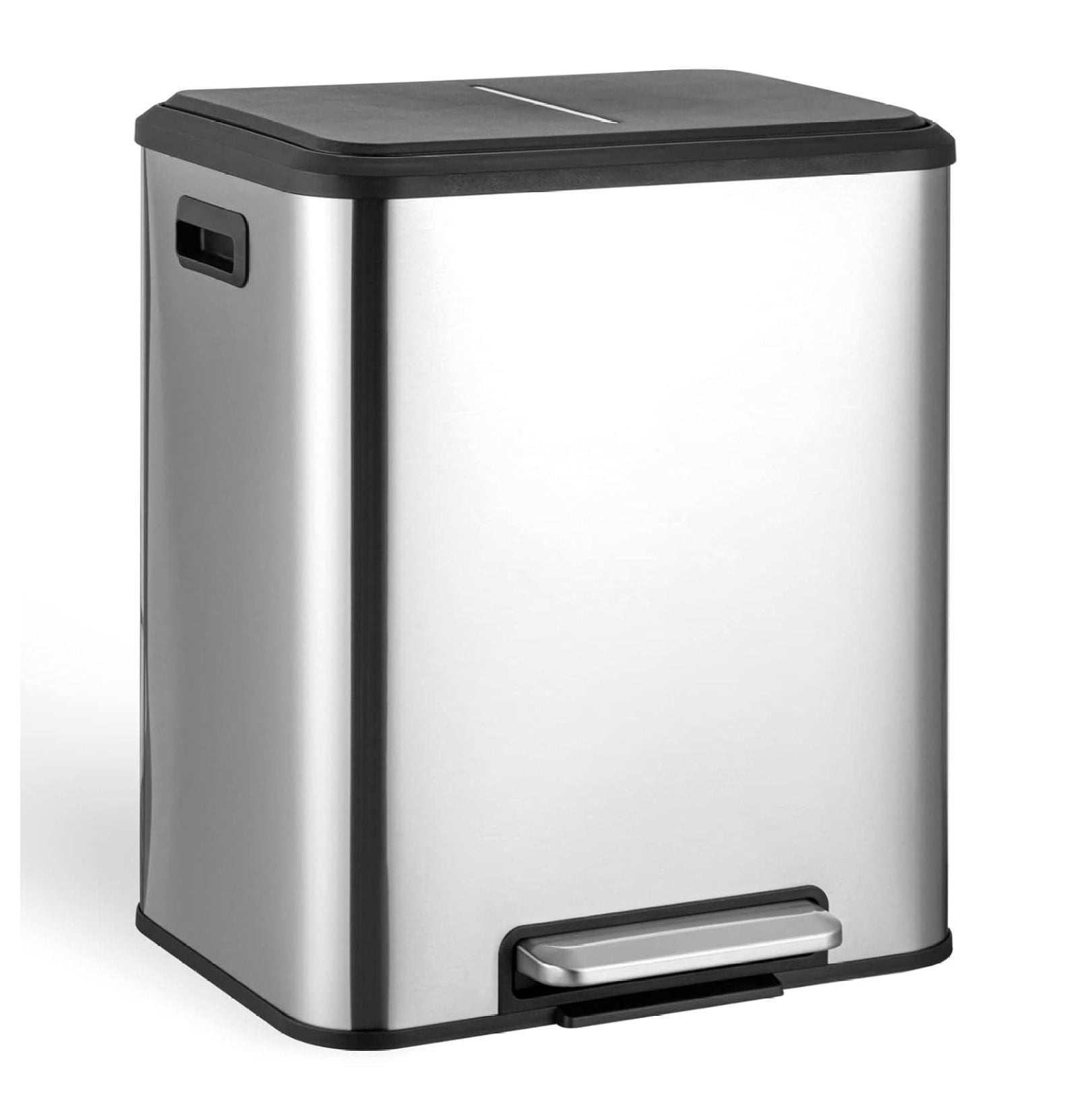 30 L 8 Gallon Trash Can Rectangular Dual Compartment Recycling Step 30 l 8 gallon trash can rectangular dual compartment recycling step