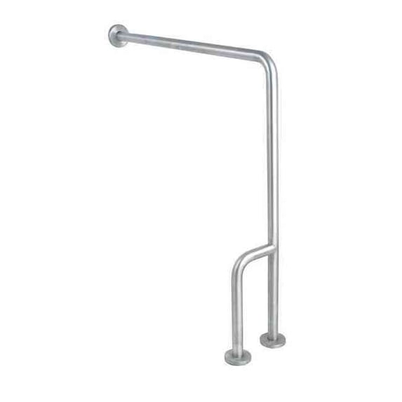Wall Mounted, Left Grab Bar Floor-to-Wall, 30" L, Stainless Steel, Satin