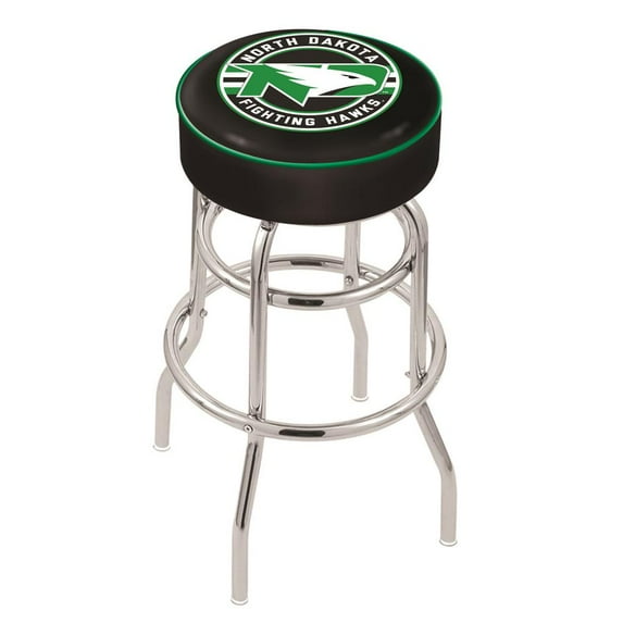 30" L7C1 - 4" North Dakota Cushion Seat with Double-Ring Chrome Base Swivel Bar Stool by Holland Bar Stool Company