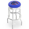 thumbnail image 1 of Boise State Broncos 30" Chrome Double Ring Swivel Bar Stool with 2.5" Ribbed Ring, 1 of 2