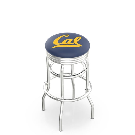 NCAA Swivel Stool with Ribbed Accent Ring by Holland Bar Stool, 30'' - Cal Bears