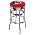 thumbnail image 1 of Carolina Hurricanes 30" Chrome Double-Ring Base with Ribbed Accent Ring Swivel Bar Stool, 1 of 2