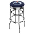 thumbnail image 1 of Edmonton Oilers 30" Chrome Double-Ring Base with Ribbed Accent Ring Swivel Bar Stool, 1 of 2