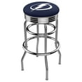 thumbnail image 1 of Tampa Bay Lightning 30" Chrome Double-Ring Base with Ribbed Accent Ring Swivel Bar Stool, 1 of 2