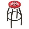 thumbnail image 1 of Ohio State Buckeyes 30" Black Wrinkle Swivel Bar Stool with Chrome Accent Ring, 1 of 2