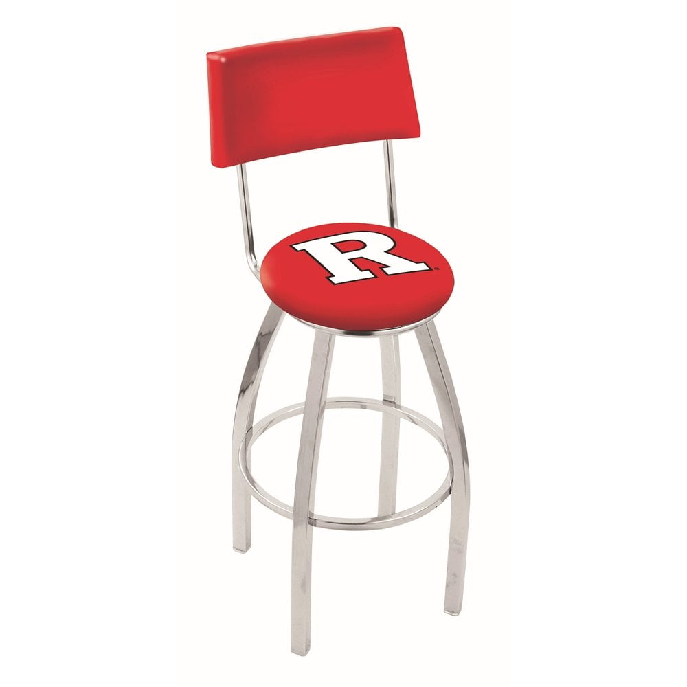 Rutgers 30 Inch L8C4 Chrome Bar Stool With Back