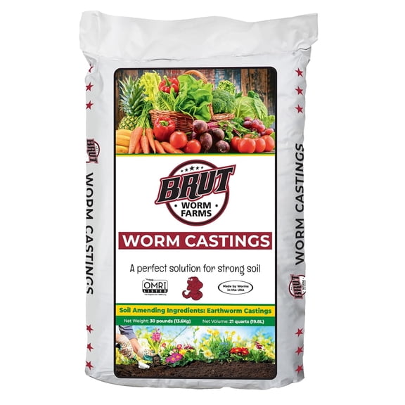 30 LB Organic Worm Castings, Natural Fertilizer for Indoor Outdoor Plants – Compost Soil Control, Mineral-Rich Potting Mix Additive Plant Food for Soil Health and Garden Growth