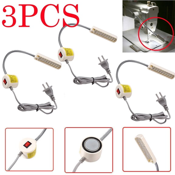 30 LED Sewing Machine Light Gooseneck Working Lamp With Magnetic Base 3PACK