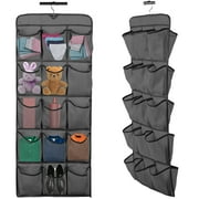 WRVXZIO 30 Large Pockets Dual Sided Hanging Shoe Organizer for Closet with Rotating Hanger Hanging Shoe Shelves