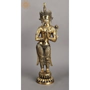 30" Large Size Namaste Tara Tibetan Buddhist Deity Brass Statue | Made in India - Brass Statue