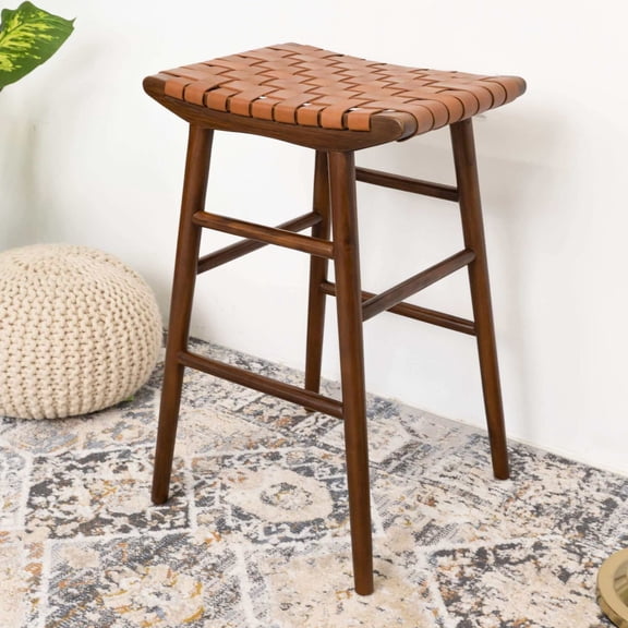 30" Leather Stool with Comfortable Seat / Enjoy Conversations in Dining