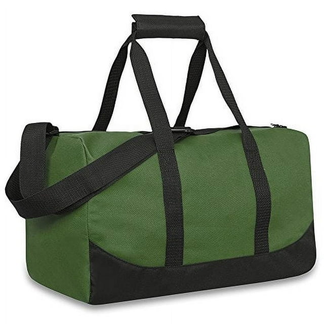 30 Liter, 17 Inch Canvas Duffle Bags for Men and Women – Travel Weekender Overnight Carry-On Shoulder Duffel Tote Bags - Green