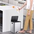 thumbnail image 1 of 30 Liter / 8 Gallon Rectangular Dual-Compartment Recycling Trash Can, Hands-Free Kitchen Step Bin with Soft-Close Lid for Sorting Waste, 1 of 7