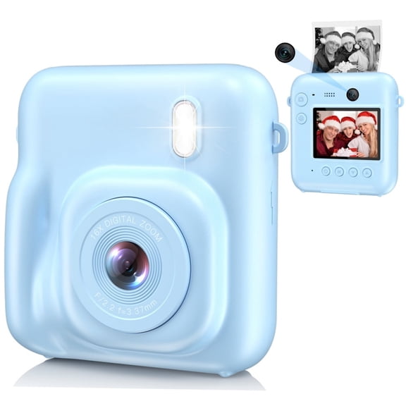30 MP Kids Camera Instant Print,Birthday Gifts for Kids Age 3-12,Selfie Digital Camera,Toddler Portable Travel Camera Toy for 4 5 6 7 8 9 Year Old Boys Girls-Blue