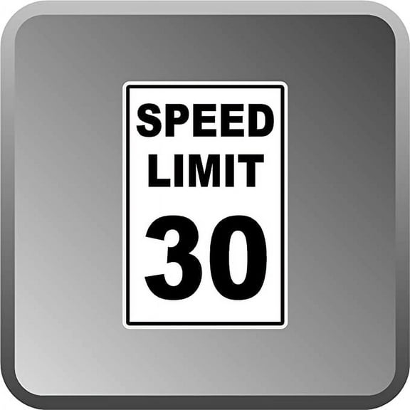 30 MPH Speed Limit Aluminum .40" Thick Sign 12" X 18"