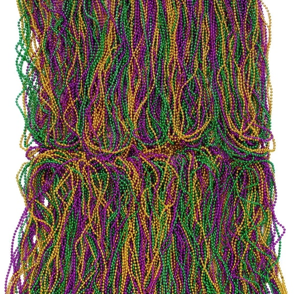 30" Mega Bulk 576 Pc. Mardi Gras Plastic Bead Necklace Assortment